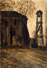 edmond-charles-joseph-yon-1885-l-abside-de-saint-pierre-de-montmartre-impression-d'art-reproduction-d'art-art-mur