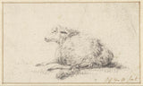 pieter-gerardus-van-os-1786-liggande-får-sned-från-baksidan-konsttryck-fin-konst-reproduktion-väggkonst-id-afflj0aag