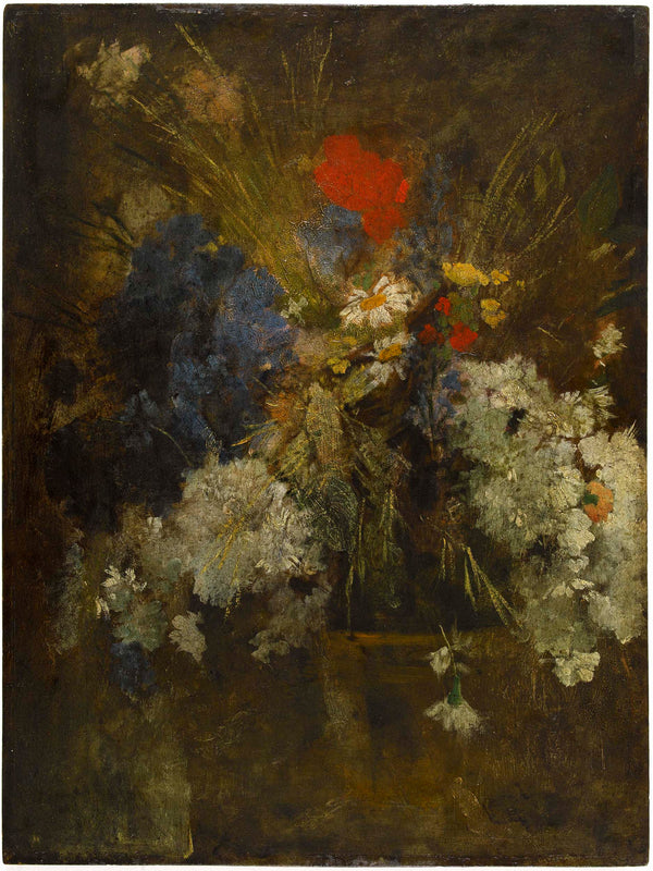 jean-baptiste-carpeaux-1874-wildflowers-poppy-daisy-and-blueberry-art-print-fine-art-reproduction-wall-art