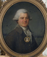 אנטואן-ווסטייר-1792-דיוקן-אדם-נושא-תלוי-מדליון הנושא-את-הדמיון-של-אשתו-אמנות-הדפס-אמנות-רבייה-קיר-אמנות