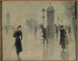 leon-jules-lemaitre-1895-puiesteel-talvepäeval-möödasõitjad-umbes-1895. aasta kunstitrükk-kujutav kunst-reproduktsioon-seinakunst