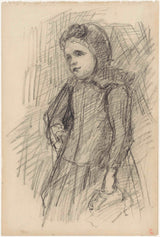 jozef-israels-1834-seisev-tüdruk-kapuutsiga ja -kotiga-kunstiprint-kujutav-kunst-reproduktsioon-seinakunst-id-afkjgoy81