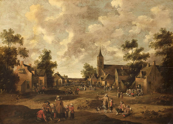 cornelis-droochsloot-1664-village-street-art-print-fine-art-reproduction-wall-art-id-afmllgv03