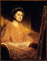 Jean-Joseph-Benjamin-Constant-1900-Angela-Delasalle-portree-kunst-print-kaunid-kunst-reproduktsioon-seinakunst