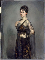 antonio-de-la-gandara-1913-portrett-av-madame-louis-rosenau-kunst-trykk-kunst-reproduksjon-vegg-kunst