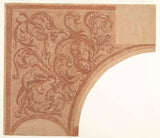 mattheus-terwesten-1680-sezione-d'angolo-di-un-soffitto-con-foglie-di-acanto-e-ghirlande-stampa-d'arte-riproduzione-d'arte-wall-art-id-afnru5tzz