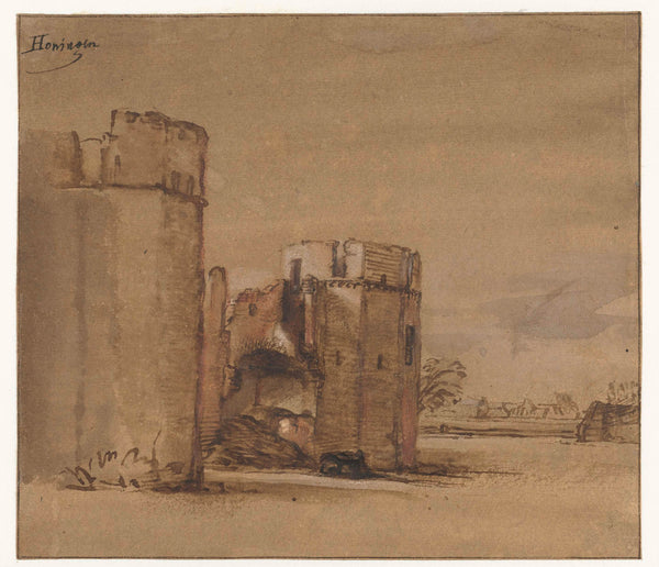 unknown-1648-castle-honingen-in-rotterdam-art-print-fine-art-reproduction-wall-art-id-afnzuxe00