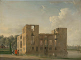 jan-ten-compe-1747-rear-view-of-berckenrode-castle-in-heemstede-after-the-fire-art-print-fine-art-reproduktion-wall-art-id-afpeec57r
