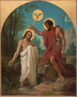 alexandre-dit-frere-athanase-grellet-1872-էսքիզ-եկեղեցու-աղմկոտ-լե-վրկ-Քրիստոսի մկրտության-արվեստի-տպագիր-գեղարվեստական-վերարտադրման-պատի-արվեստի համար