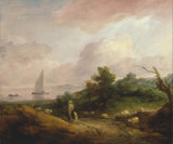 Thomas-Gainsborough-1784-wybrzeże-krajobraz-z-pasterzem-i-jego-stadem-druk-reprodukcja-dzieł sztuki-sztuka-ścienna-id-afqvmwnii