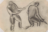 leo-gestel-1925-zonder titel-schets-van-twee-boeren-aan-het-werk-kunstprint-kunst-reproductie-muurkunst-id-afqxfkx0c