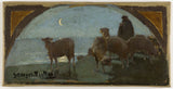 乔治·伯特兰 1893 年市政厅羊肉艺术印刷品复制品墙壁艺术草图