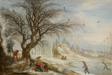 gijsbrecht-leytens-1617-зимски пејзаж-со-собирачи-дрва-уметност-печатење-фина уметност-репродукција-ѕид-уметност-id-afrmv3hfg