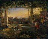 弗里德里希·納利-1838-意大利農民在噴泉藝術印刷品美術複製品牆藝術 id-afs154dya