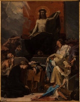 albert-maignan-1877-saint-nicolas-des-champs-christ-redeemer-christ-calls-to-the-afflicted-him-art-print-fine-art-reproduction-의 교회를 위한 스케치 벽 예술