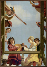 杰拉德-范-洪托斯特-1622-音乐组在阳台上艺术印刷精美艺术复制墙艺术 id-afsv6yxnf