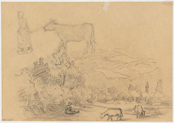 jozef-israels-1834-landscape-with-grazing-cows-and-woman-with-a-cow-art-print-fine-art-reproduction-wall-art-id-aftzccxbv