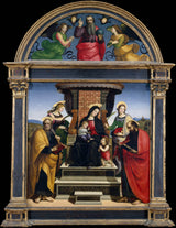 라파엘-1504-마돈나와 어린이-성자와 함께 즉위-예술-인쇄-미술-복제-벽-예술-id-afu2jquh8
