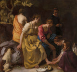約翰內斯-維米爾-1654-戴安娜和她的仙女-藝術印刷-美術複製-牆壁藝術-id-afwk3394x