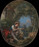 弗朗索瓦·布歇-1765-信使藝術印刷精美藝術複製品牆壁藝術 id-afxdyo75u 的派遣