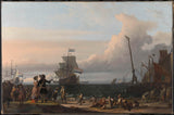 ludolf-bakhuysen-1671-hollandske-skibe-i-vejene-i-texel-i-midten-kunsten-print-fin-kunst-reproduktion-vægkunst-id-afxmtda2n