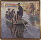 卡尔·威廉姆森1909年，教堂里的人们在船上打印了精美的艺术复制品-艺术-id-afyykq24v