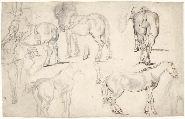 theodore-gericault-1801-study-sheet-with-studies-of-horses-art-print-fine-art-reproduction-wall-art-id-afzfk0ifi