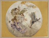 francois-lafon-1893-skice pilsētas zāles ēdamistabas-alegorijas-griestu-mākslas-drukas-tēlotājas-mākslas-reprodukcijas-sienas mākslai
