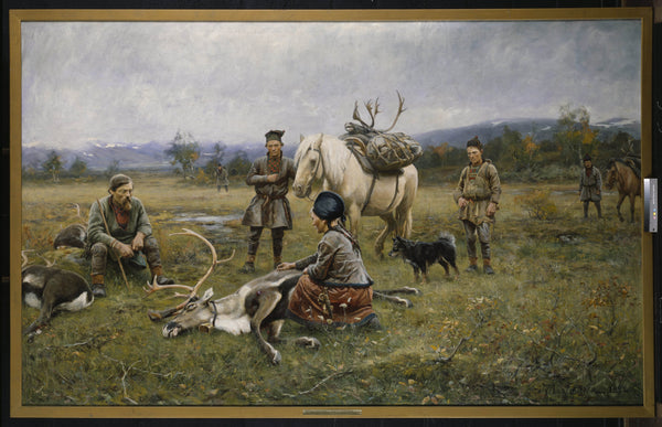 johan-tiren-1892-sami-collecting-reindeer-which-have-been-shot-art-print-fine-art-reproduction-wall-art-id-afzuvf4h3