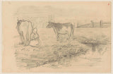 約瑟夫-以色列-1834-草地與三頭牛和牛奶女孩藝術印刷精美藝術複製品牆藝術 id-ag01ipdoj