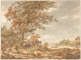 jacob-katte-1795-bakkelandskab-med-svinebesætning-og-andre-personale-en-kunsttryk-fin-kunst-reproduktion-vægkunst-id-ag0qxrwla