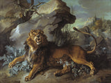 jean-baptiste-oudry-1732-løven-og-fluen-kunsttryk-fin-kunst-reproduktion-vægkunst-id-ag3sc9fq7
