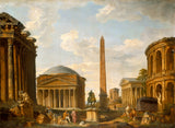 giovanni-paolo-panini-1735-romiešu-capriccio-the-pantheon un citi-pieminekļi-art-print-fine-art-reproducēšana-wall-art-id-ag4fvhyd0