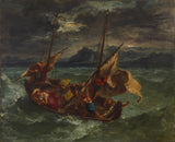 尤金·德拉克洛瓦（Eugene-Delacroix）1854年，基督在加利利海的大海上打印了精美的艺术复制品-墙-艺术-id-ag6xzpe1s