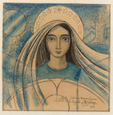 jan-toorop-1924-藝術印刷精美藝術複製品牆藝術 id-ag83lzqpu 海報的女性頭部詳細設計