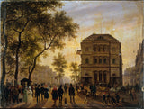 Giuseppe-Canella-1830-Theatre-de-Lambigu-Comique-und-der-Boulevard-Saint-Martin-Kunstdruck-Fine-Art-Reproduktion-Wandkunst