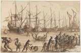 უცნობი-1600-ships-in-the-port-of-amsterdam-art-print-fine-art-reproduction-wall-art-id-ag94ozglh