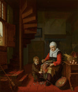 아브라함 드 파프 1650년 노파-수탉 따기-아트-프린트-미술-복제-벽-아트-id-ag9z67x0q