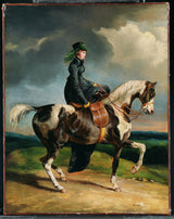 theodore-Gericault-1820-horsewoman-art-print-fine-art-gjengivelse-vegg-art-id-aga413aqq