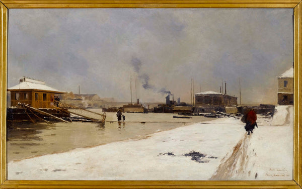 pierre-vauthier-1887-the-bottom-port-of-the-tolbiac-bridge-during-the-flood-art-print-fine-art-reproduction-wall-art