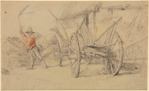 peter-paul-rubens-1617-a-man-threshing-beside-a-wagon-farm-buildings-behind-art-print-fine-art-reproduction-wall-art-id-agaqovsn7