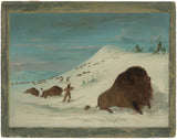 george-catlin-1869-buffalo-lancing-in-the-snow-drifts-sioux-art-print-fine-art-reproductie-wall-art-id-agdomrrww