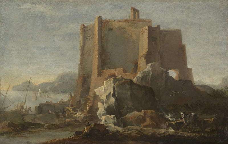 domenico-gargiuli-micco-spadaro-1660-landscape-with-rock-and-fortress-art-print-fine-art-reproduction-wall-art-id-agetwfyu9