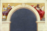 罗曼·凯兹（Romain Cazes）1874年为圣弗朗西斯·泽维尔·莫斯和亚伦艺术画素描精美的艺术复制品墙壁艺术