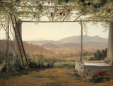 Ernest-Christian-Frederik-petzholdt-1835-fontene-og-pergola-i-Italia-art-print-kunst--gjengivelse-vegg-art-id-agg686an7