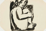leo-gestel-1936-女人和膝盖坐着抬起素描艺术印刷精细的艺术复制品墙上艺术id aggcik947