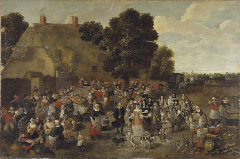 school-of-mattheus-van-helmont-village-wedding-and-open-air-feast-art-print-fine-art-reproduction-wall-art-id-agggvgjr6