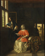 pieter-de-hooch-1668-interjers-ar-jaunu-dāmu-lasa-vēstuļu-mākslas-apdruku-fine-art-reproduction-wall-art-id-aggzdv2sj