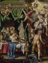 Joachim-anthonisz-wtewael-1610-Mars-og-Venus-overrasket-by-Vulcan-art-print-kunst--gjengivelse-vegg-art-id-agh6yoec7