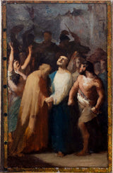 Jean-Francois-Bremond-1843-sketch-the-baznīcas-sv.-žaka-sv.-kristofs-de-la-vilette-mocekle-of-sv-žaka-art-print-fine-art-reproduction- sienas māksla